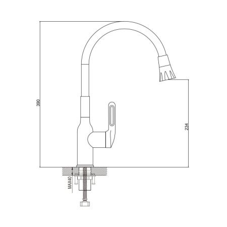 Смеситель для кухни Raffine F303T-3 на мойку оружейная сталь