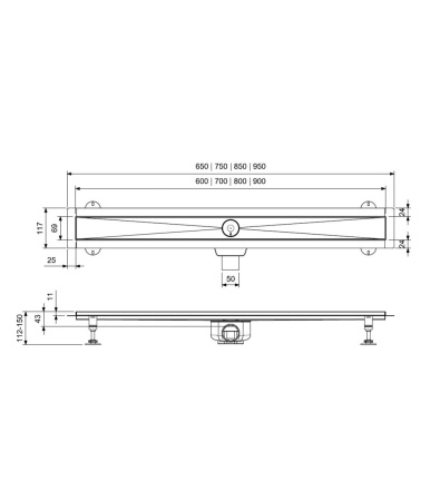 Душевой лоток Wonzon & Woghand WW-651600T-CR 65х10 хром