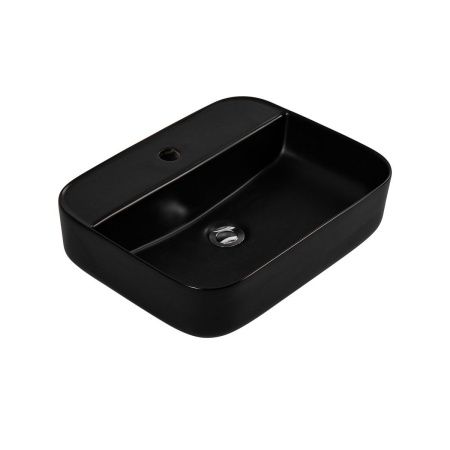 Раковина из сантехнического фарфора Aquatek ВЕГА AQ5506-MB 50х40 накладная цвет черный 1 отверстие под смеситель