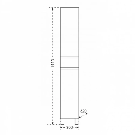 Шкаф-пенал СанТа Марс 700247 30х180 напольный цвет белый