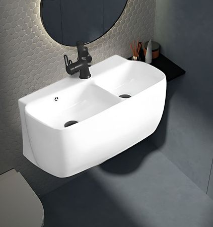 Раковина из сантехнического фарфора Cerutti SPA CT9282 70х40 подвесная цвет белый 1 отверстие под смеситель