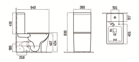 Унитаз напольный с бачком CeramaLux 2170AXMH светло-серый с сиденьем микролифт безободковый каскадный смыв