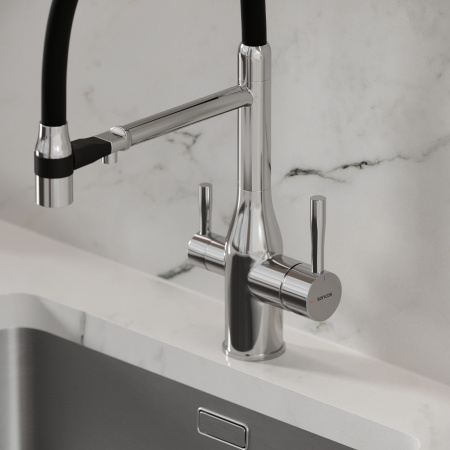Смеситель для кухни Sancos Garda SC4009CH на мойку хром/черный