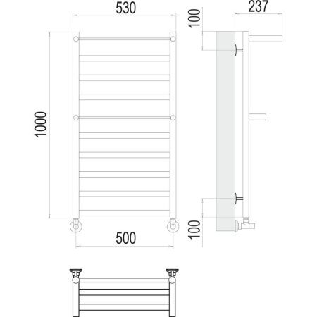 Полотенцесушитель водяной Terminus 4670078529824 55х100 хром