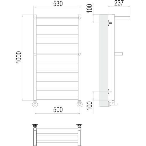 Полотенцесушитель водяной Terminus 4670078529824 55х100 хром - фото 3