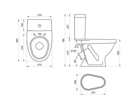 Унитаз-компакт напольный с бачком Santeri Форвард 1P2052S0100BF белый с сиденьем каскадный смыв