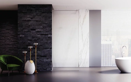 Душевая перегородка Veconi Korato KR81F-80-08-C4 80х200 стекло рифленое профиль хром глянцевый