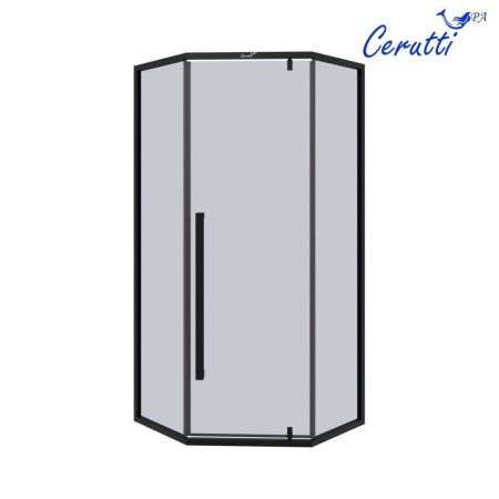 Душевой уголок Cerutti SPA C3AB 90х90 стекло прозрачное профиль черный без поддона