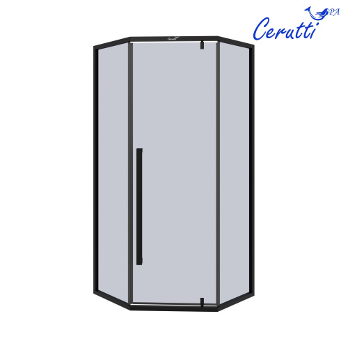 Душевой уголок Cerutti SPA C3AB 90х90 стекло прозрачное профиль черный - фото 3