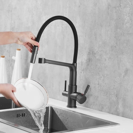 Смеситель для кухни Rose R658Y на мойку оружейная сталь