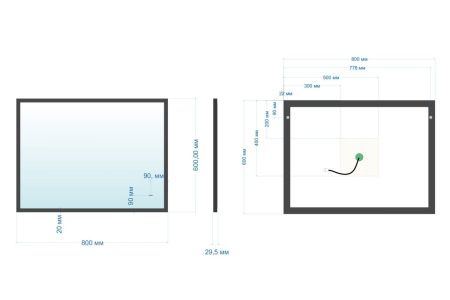 Зеркало с подсветкой Abber AG6110SCL-0.8 80х60