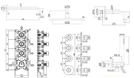 Душевая система Paffoni Modular Box KITMB019CR139 встраиваемая в стену