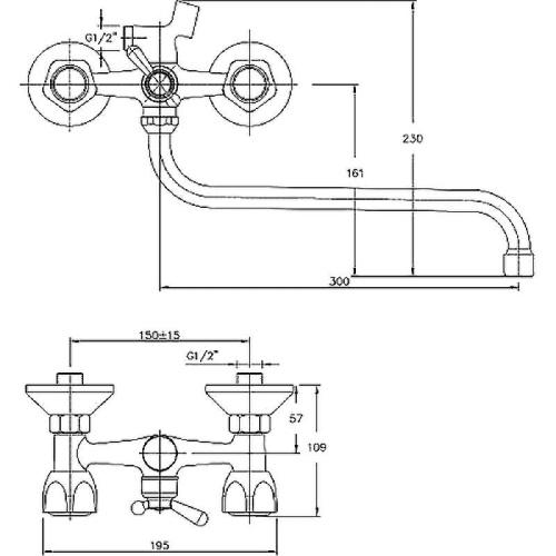 Cмеситель для ванны и душа Haiba HB2209 настенный хром - фото 2 Cмеситель для ванны и душа Haiba HB2209 настенный хром - фото 2