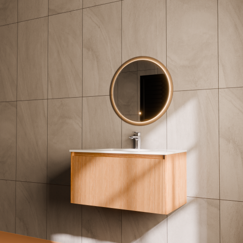 Тумба под раковину ArtDecco Elizabeth (Элизабет) AEL08W11S000 80x45x40 подвесная цвет белый дуб - фото 2