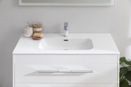 Раковина керамическая Allen Brau Glority 1.35008.20 90х50 полувстраиваемая цвет белый 1 отверстие под смеситель