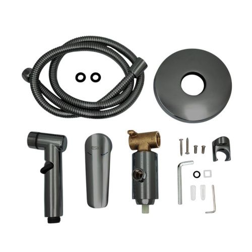 Гигиенический душ со смесителем Esko SMHLGGM оружейная сталь - фото 4