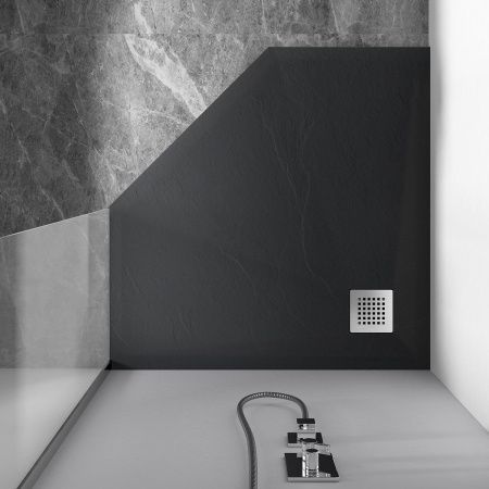 Душевой поддон из искусственного камня Vincea H25 VST-4SP9090A 90х90 черный