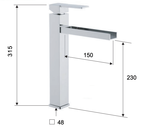 Смеситель Remer Qubika Cascata QC11L на раковину хром - фото 2