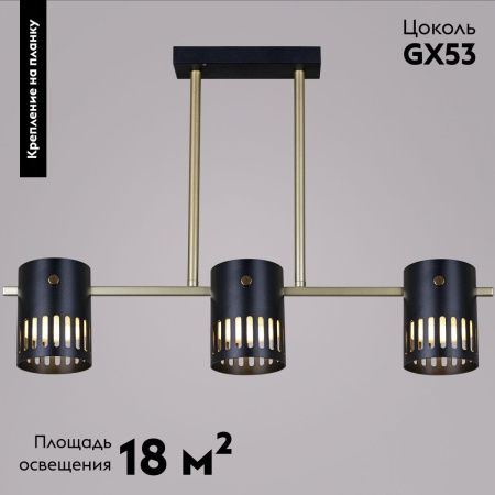 Люстра потолочная Reluce 06675-0.3-03 GD+BK GX53