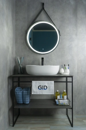 Раковина керамическая Gid Lago 51127 60х40 накладная цвет белый 1 отверстие под смеситель