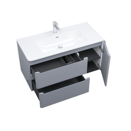 Тумба с раковиной Iddis Edifice EDI10L0i95K 100х50 подвесная цвет серый