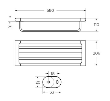 Полка в ванную комнату Art&Max PLATINO AM-E-3922AL