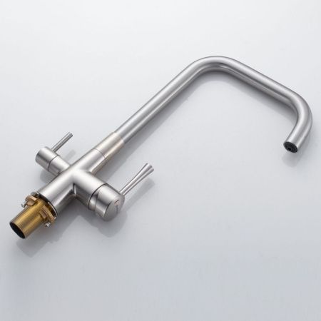 Смеситель для кухни Shevanik S528L на мойку сатин