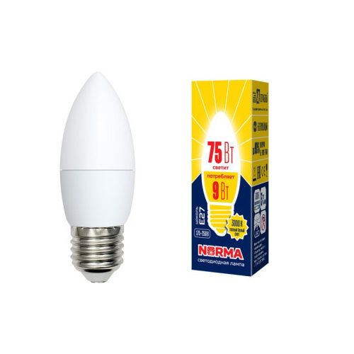 Лампа светодиодная Volpe LED-C37 LED-C37-9W/WW/E27/FR/NR картон - фото 2