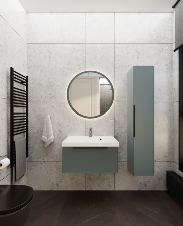 Тумба с раковиной La Fenice SIMPLA NFNC-01-SIM-G-60-3-60 60х50 подвесная цвет серый