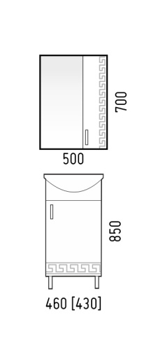 Тумба под раковину Corozo Олимп SD-00000321 43х25х85 - фото 4