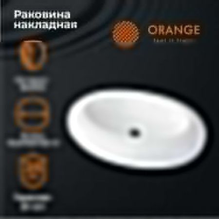 Раковина из сантехнического фарфора Orange B08-640w 60х50 накладная цвет белый