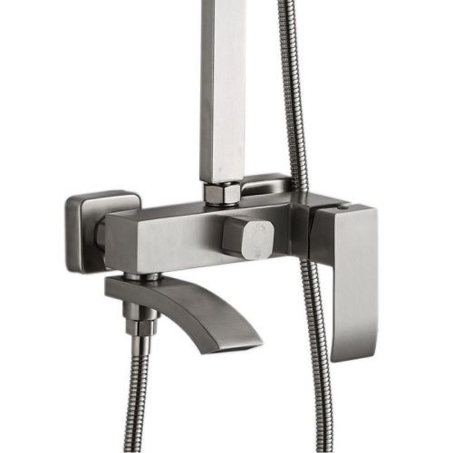 Душевая стойка Haiba HB24815 настенная цвет сталь - фото 4