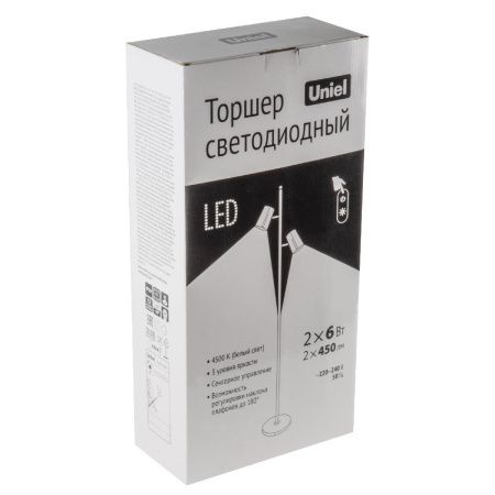 Торшер Uniel ULM-T600 ULM-T600 2х6W/4500K/DIM BLACK