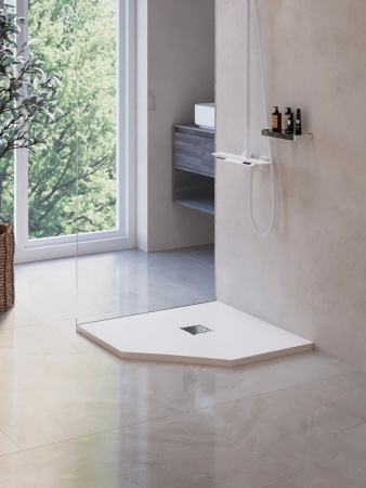 Душевой поддон из искусственного камня RGW Stone Tray (Стоун Трей) 16155100-01 100х100 белый без ножек