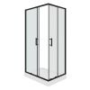 Душевой уголок Parly ZQ121B 120х80 стекло прозрачное профиль черный с поддоном