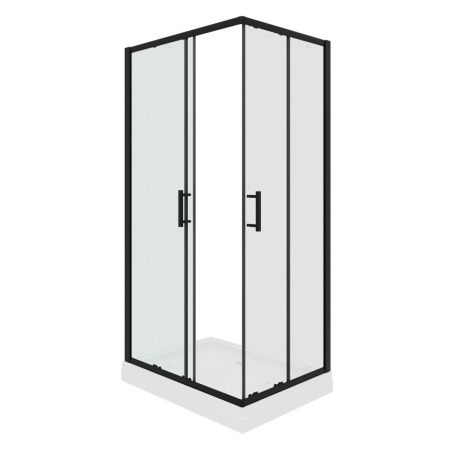 Душевой уголок Parly ZQ121B 120х80 стекло прозрачное профиль черный с поддоном