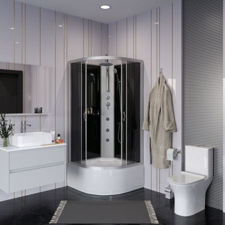 Душевая кабина Niagara Classic 25071434BKTG 80х80 четверть круга без крыши ориентация универсальная