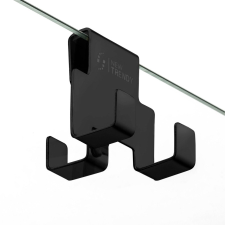 Душевая перегородка New Trendy AVEXA Black EXK-1975 160х200 стекло прозрачное профиль черный