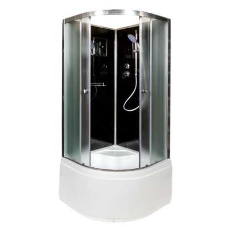 Душевая кабина AvaCan B10BLACK 100х100 четверть круга без крыши ориентация универсальная