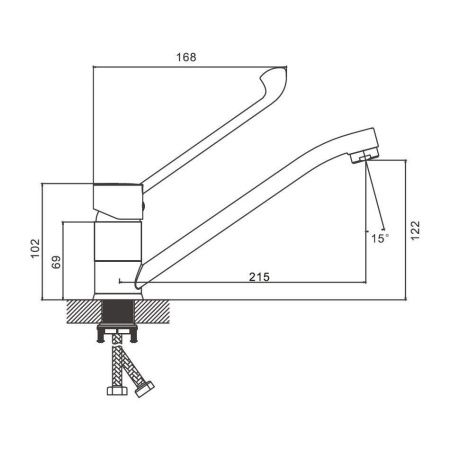 Смеситель для кухни BELZ B70019 на мойку хром