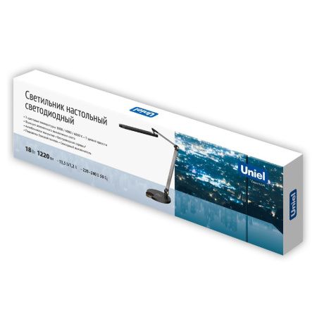 Настольная лампа Uniel ULM-D113 18W/3000-6000K/DIM BLACK