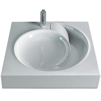 Раковина из литьевого мрамора Jorno 4627173210140 60х60 накладная цвет белый