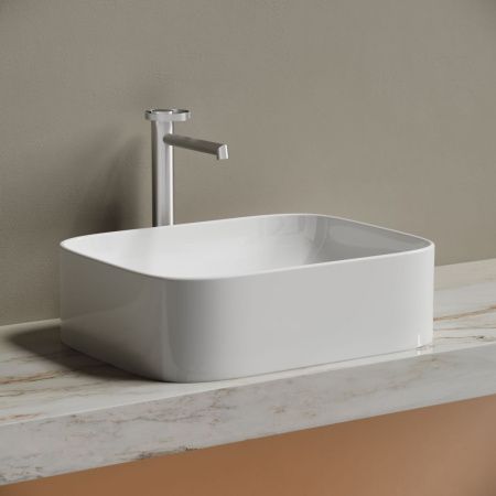 Раковина из сантехнического фарфора Ceramica Nova ELEMENT CN6052 50х40 накладная цвет белый без отверстий под смеситель