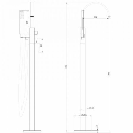 Смеситель Abber Wasserfall AF8615SP напольный сатин