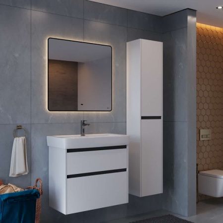 Тумба под раковину LeMark Combi LM03C100T-black 100х40 напольная цвет белый