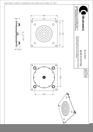 Верхний душ Graffio Kings KI570Q/CR хром