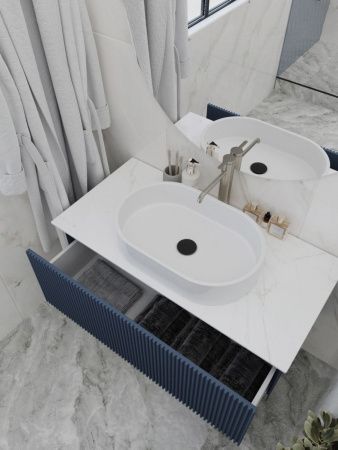 Тумба со столешницей La Fenice TERRA NFNC-01-TER-BG-80-3-GG 80х50 подвесная цвет синий