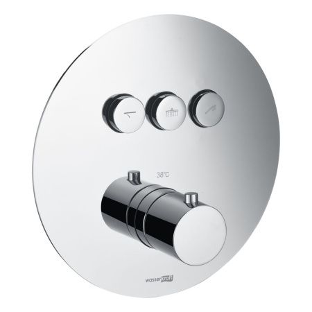 Смеситель для ванны и душа Wasserkraft Dinkel 5800 5844 встраиваемый в стену хром с термостатом