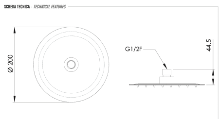 Верхний душ Daniel A578CM20 хром