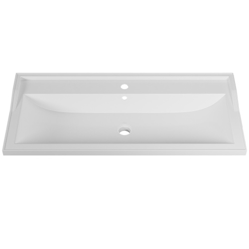 Раковина из литьевого мрамора Uperwood Family 293020631 100х45 полувстраиваемая цвет белый - фото 4